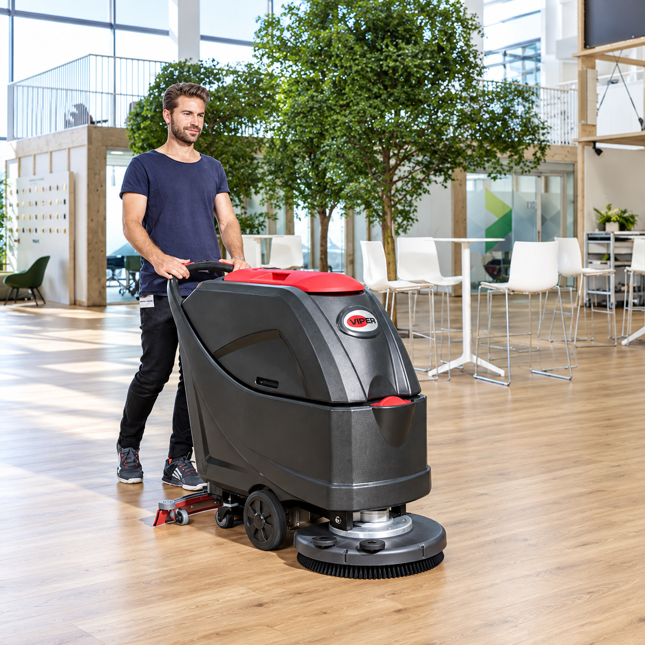 Restregadora a batería Nilfisk AS5160T con motor de tracción Restregadora a batería Nilfisk AS5160T con motor de tracción